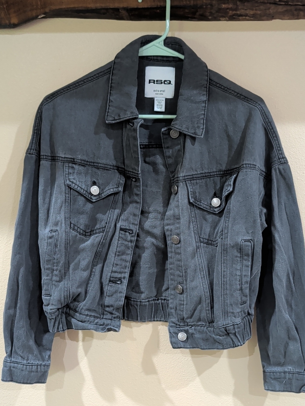 RSQ Women's Charcoal Gray Denim Jacket